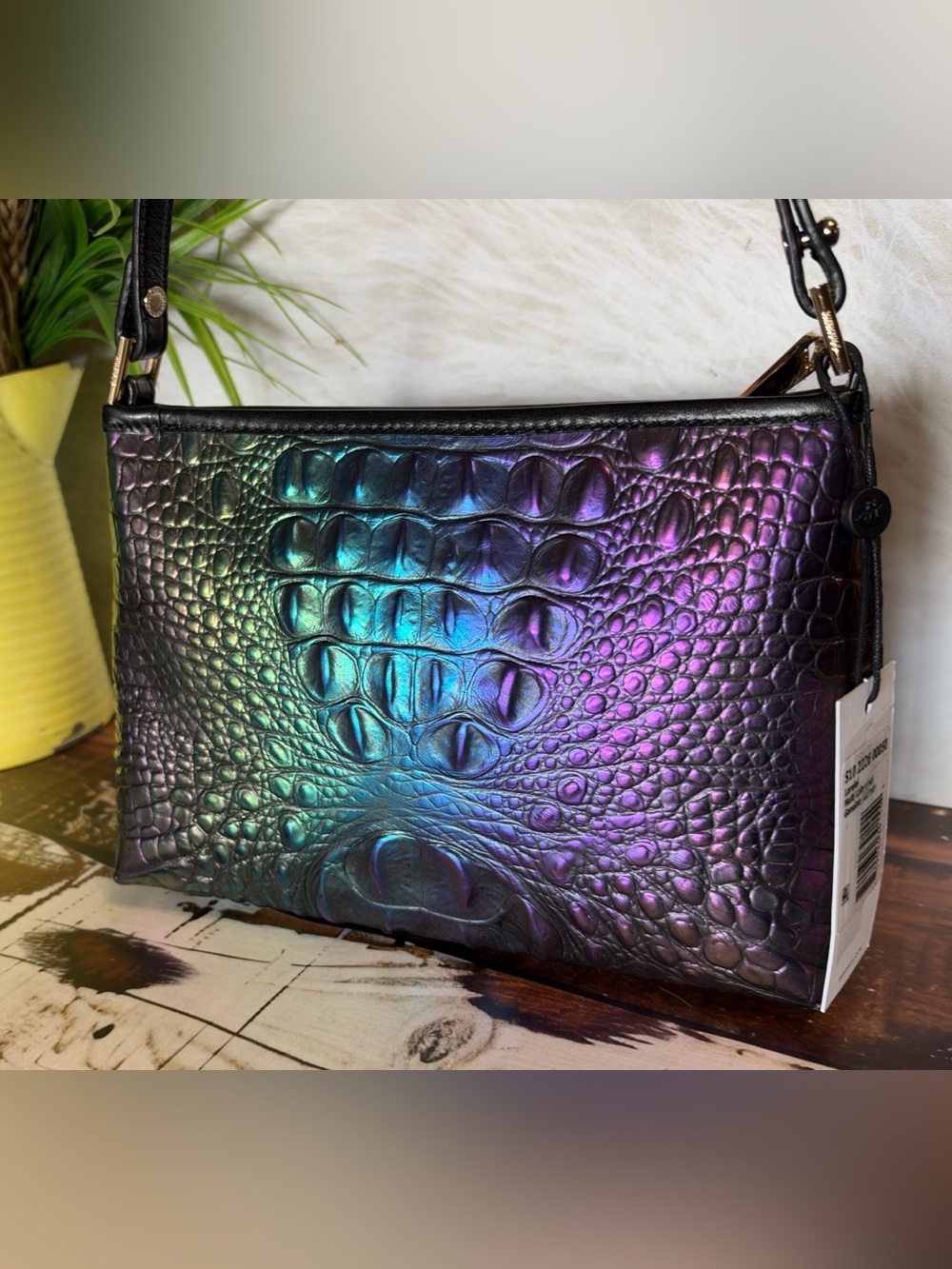 FIRM >>> BRAHMIN LORELEI MULTI LABYRINTH Metallic Ombre leather shoulder Bag NWT - Picture 10 of 12